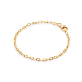 Diamond Cut Brilliance, Baby/Children's Adjustable Link Chain Bracelet for Boys - 14K Gold
