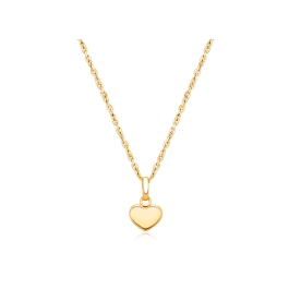 Modern Heart, Children's Necklace for Girls - 14K Gold