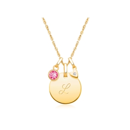 14K Gold Baby Round, "Design Your Own" Teen's Necklace for Girls (FREE Personalization) - 14K Gold