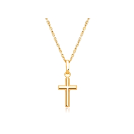 Everlasting Faith, Communion Cross Children’s Necklace for Girls - 14K Gold