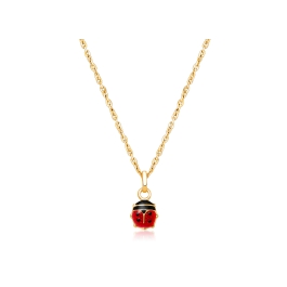 Lil' Ladybug, Teeny Tiny Children's Necklace for Girls - 14K Gold