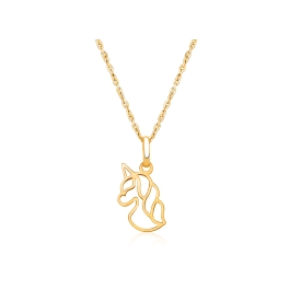 Unicorn Dreams, Children's Necklace for Girls - 14K Gold