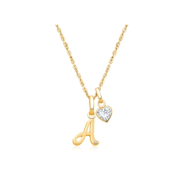 14K Gold Initial with Genuine Diamond "Design Your Own" Personalized Children's Necklace for Girls - 14K Gold