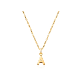 Modern Initial Personalized Children's Necklace for Girls - 14K Gold