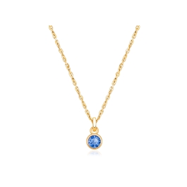 BabyLumina Birthstone, Children's Personalized Necklace for Boys (All 12 Crystal Birthstones Available) - 14K Gold