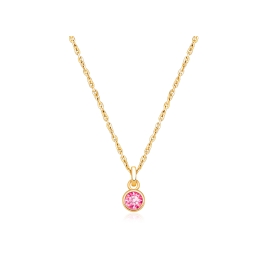 BabyLumina Birthstone, Children's Personalized Necklace for Girls (All 12 Crystal Birthstones Available) - 14K Gold