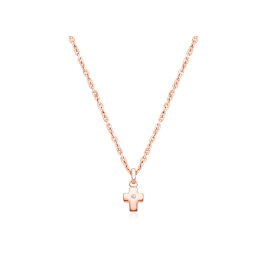 Forever in Faith Cross with Genuine Diamond, Children's Necklace for Girls - 14K Rose Gold