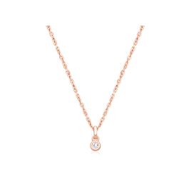 My 1st Diamond, Teeny Tiny Children's Necklace with Genuine Diamond for Girls - 14K Rose Gold