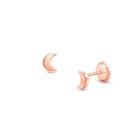 Moonlight Studs, Teen's Earrings, Screw Back - 14K Rose Gold