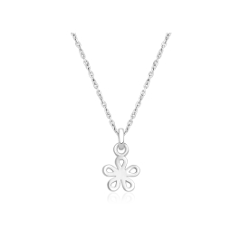 Daisy Dear, Children's Flower Necklace for Girls - 14K White Gold