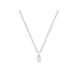 My 1st Diamond, Teeny Tiny Teen's Necklace with Genuine Diamond for Girls - 14K White Gold