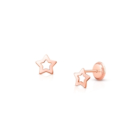 Wish Upon a Star, Baby/Children's Earrings, Screw Back - 14K Rose Gold