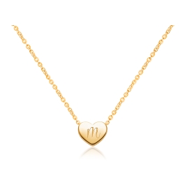 Mini Sliding Heart, Engraved Teen's Necklace for Girls (FREE Personalization) - 14K Gold