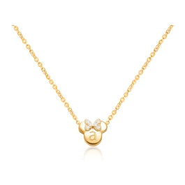 Mini Sliding Miss Mouse, Engraved Teen's Necklace for Girls (FREE Personalization) - 14K Gold