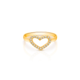 Heart of a Princess, Pavé CZ Children's First Holy Communion Ring for Girls - 14K Gold