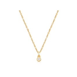 My 1st Diamond, Teeny Tiny Teen's Necklace with Genuine Diamond for Girls - 14K Gold