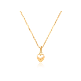 Power of Love, Teen's Heart Necklace for Girls - 14K Gold