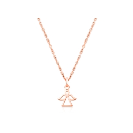 Angel of Heaven, Communion Children's Necklace for Girls - 14K Rose Gold