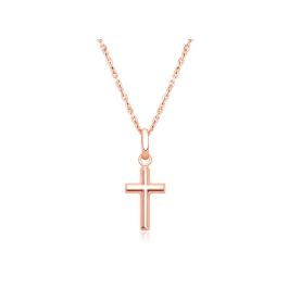 Everlasting Faith, Cross Children’s Necklace for Boys - 14K Rose Gold