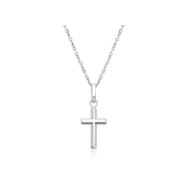 Everlasting Faith, Cross Children’s Necklace for Girls - 14K White Gold