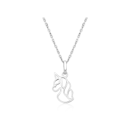 Unicorn Dreams, Children's Necklace for Girls - 14K White Gold