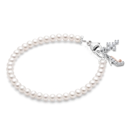 3mm Cultured Pearls, Christening/Baptism Baby/Children's Beaded Bracelet - Sterling Silver