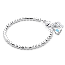 3mm BabyLumina Beads, Baby/Children's Beaded Bracelet for Boys - Sterling Silver