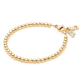 3mm BabyLumina Beads, Baby/Children's Beaded Bracelet for Boys - 14K Gold