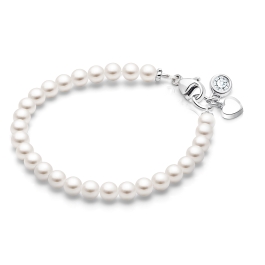 4mm Cultured Pearls, Teen's Beaded Bracelet for Girls - Sterling Silver
