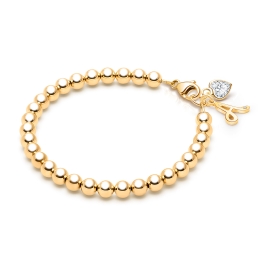 4mm BabyLumina Beads, Baby/Children's Beaded Bracelet for Girls - 14K Gold
