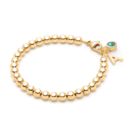 4mm BabyLumina Beads, Baby/Children's Beaded Bracelet for Boys - 14K Gold