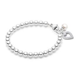 4mm BabyLumina Beads, Teen's Beaded Bracelet for Girls - Sterling Silver