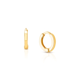 9mm Modern Huggie Hoops, First Holy Communion Children's Earrings - 14K Gold