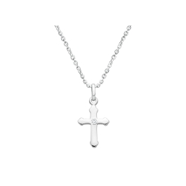 A Child's Faith, Teen's Cross Necklace for Girls - Sterling Silver