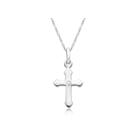 A Child's Faith, Children's Cross Necklace for Girls - Sterling Silver