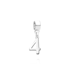Four and Fabulous!, Sterling Silver Number 4 Charm - Children's Adoré™ Dangle Charm
