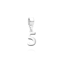 Five in Overdrive!, Sterling Silver Number 5 Charm - Children's Adoré™ Dangle Charm