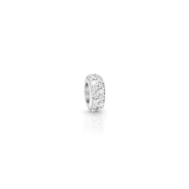 Let Your Light Shine, Sterling Silver and Clear CZ Sparkling Lights Pavé Rondel - Children's Adoré™ Charm