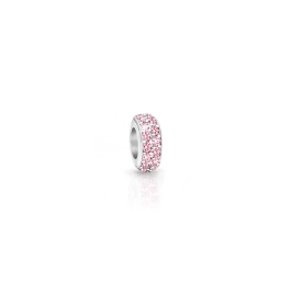 Candy Coated Sprinkles, Sterling SIlver and Light Pink CZ Sparkling Lights Pavé Rondel - Children's Adoré™ Charm