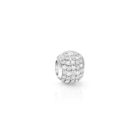 Kingdom of Heaven, Sterling Silver and Clear CZ Sparkling Lights Pavé Round - Children's Adoré™ Charm