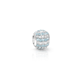Frosty FROZEN Wonderland, Sterling Silver Clear and Blue CZ Sparkling Lights Pavé Round - Children's Adoré™ Charm