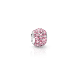 Fairytale Princess, Sterling Silver and Pink CZ Sparkling Lights Pavé Round - Children's Adoré™ Charm