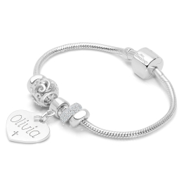 Adoré™ Starter Set, Christening/Baptism Baby/Children's Charm Bracelet for Girls - Sterling Silver