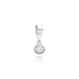 April Birthstone - Diamond, Sterling Silver and Swarovski® Colored Crystal - Children's Adoré™ Dangle Charm