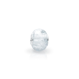 April Birthstone, Sterling Silver and Diamond Clear Murano Glass (Hand Made in Italy) - Children's Adoré™ Charm