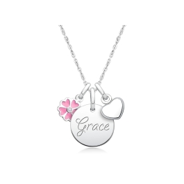 Baby Round "Design Your Own" Children's Necklace for Girls (50+ Optional Charms & FREE Engraving) - Sterling Silver