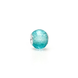 Blowing Bubbles, Sterling Silver and Light Blue Bubbled Glass - Children's Adoré™ Charm