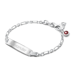 Modern Bar, Baby/Children's Engraved ID Bracelet for Boys - Sterling Silver