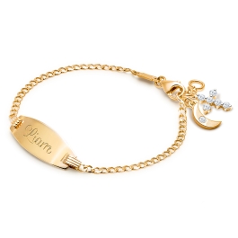 Classic Baby/Children's Engraved ID Bracelet for Boys - 14K Gold