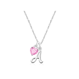 Cursive Initial "Design Your Own" Personalized Children's Necklace for Girls (50+ Optional Charms) - Sterling Silver